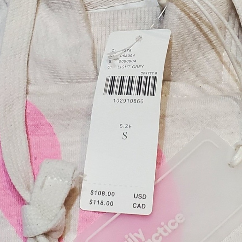 Daily Practice by Anthro Slim Fit Hoodie 74 Floral Graphic Heather Oatmeal S - Picture 7 of 16